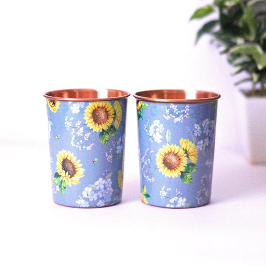 Garden Blooms Copper Glasses (Set of 2)