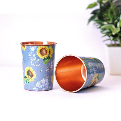 Garden Blooms Copper Glasses (Set of 2)