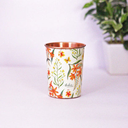 Summer Blossoms Copper Glass (Set of 2)