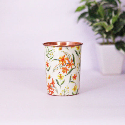 Summer Blossoms Copper Glass (Set of 2)