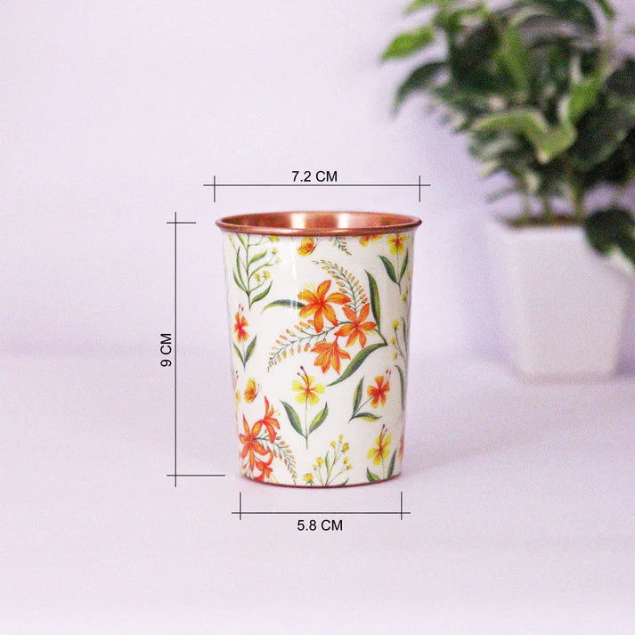 Summer Blossoms Copper Glass (Set of 2)