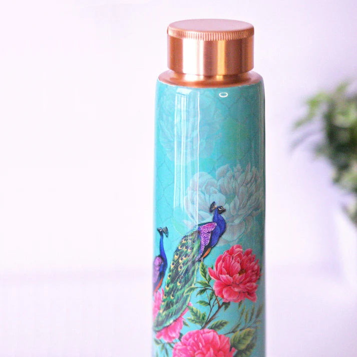 The Royal Peacock Copper Bottle