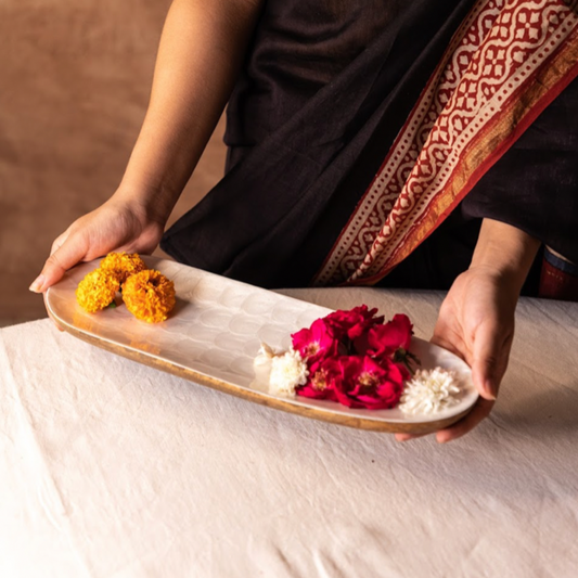 Pearl Enamel Serving Platter