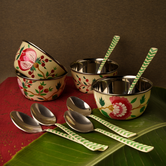 Upahaar Dessert Bowl with spoon (Set of 4)