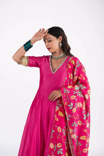 Nazreen Pink Anarkali Set