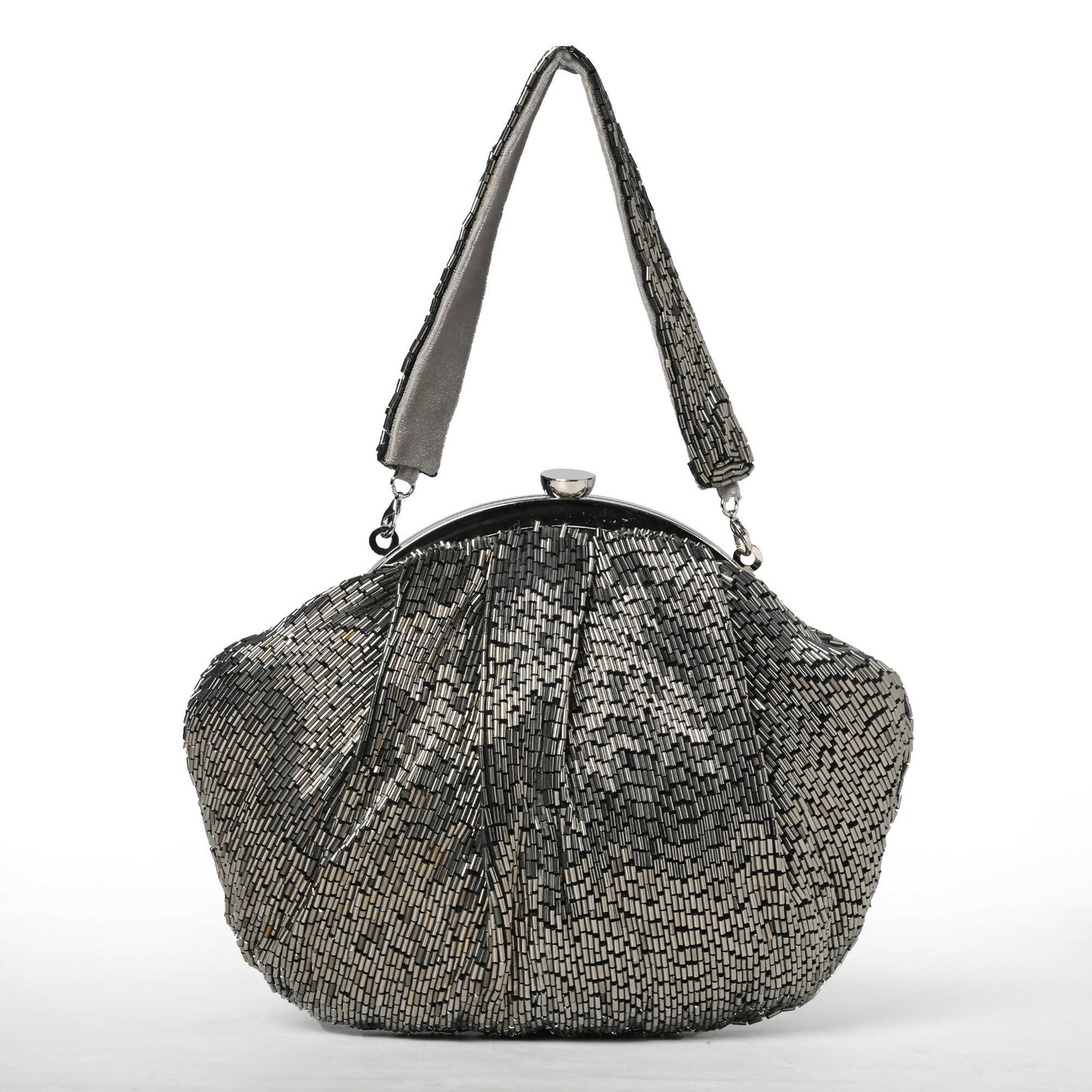 Silver Cutdana Glam Batua Bag