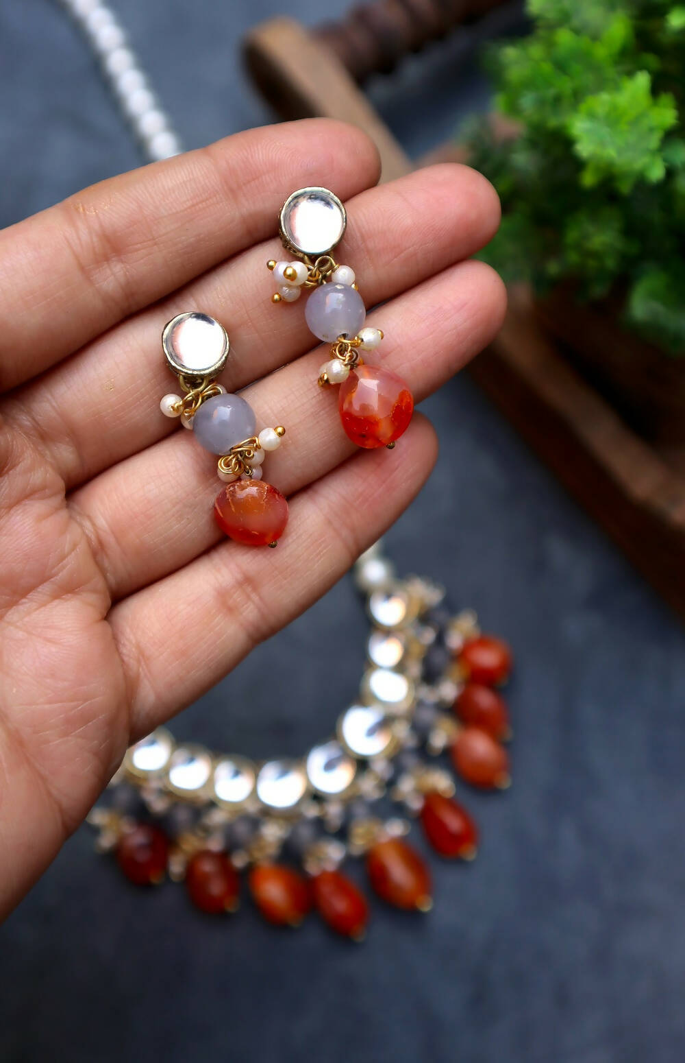 Stone and Kundan Long Necklace