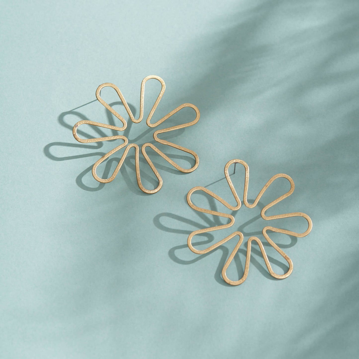 Gold Plated Brass Flora Earrings