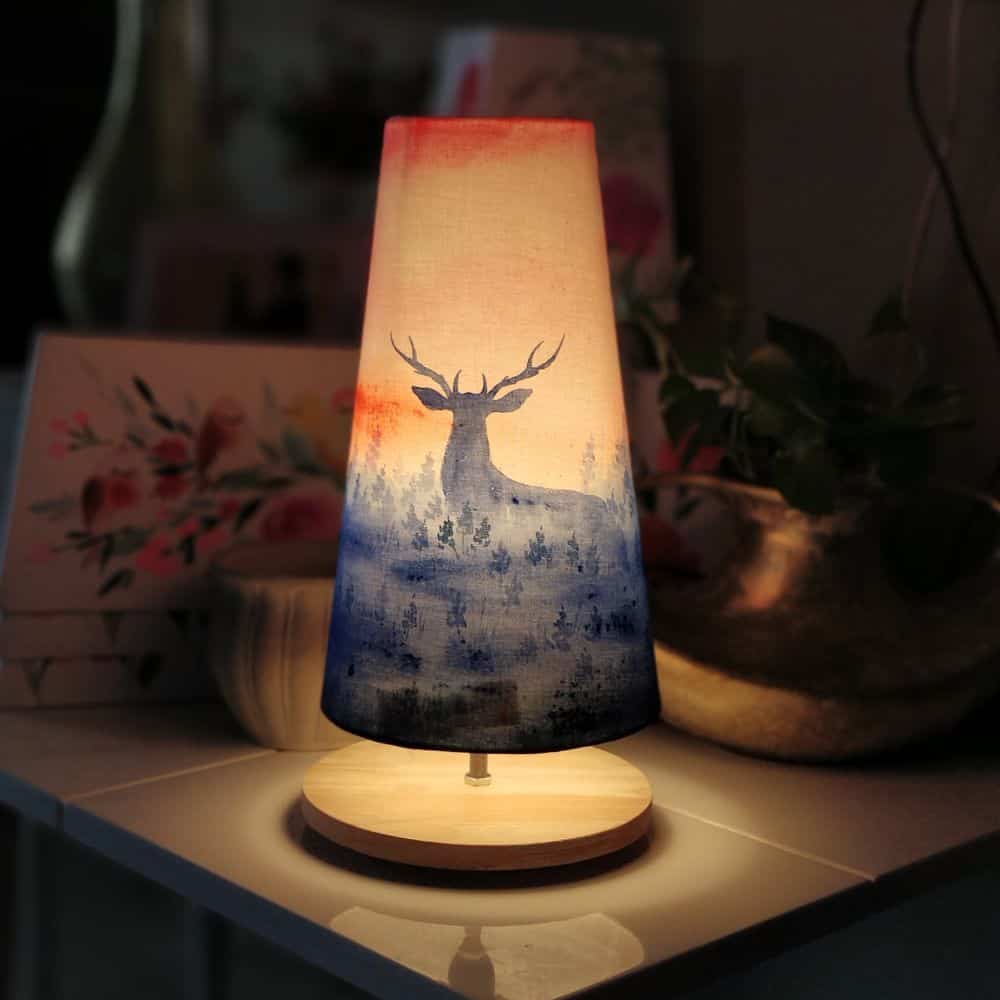 Long Cone Table Lamp Deer Lamp Shade