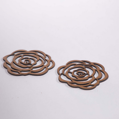 Rose Wooden Coaster (Set of 6)