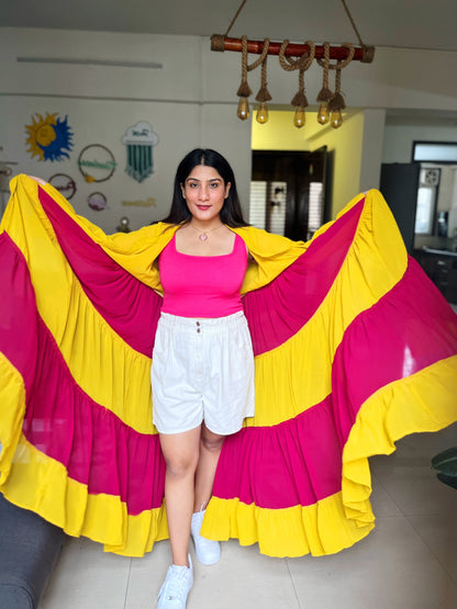 Yellow And Pink Superhero Cape