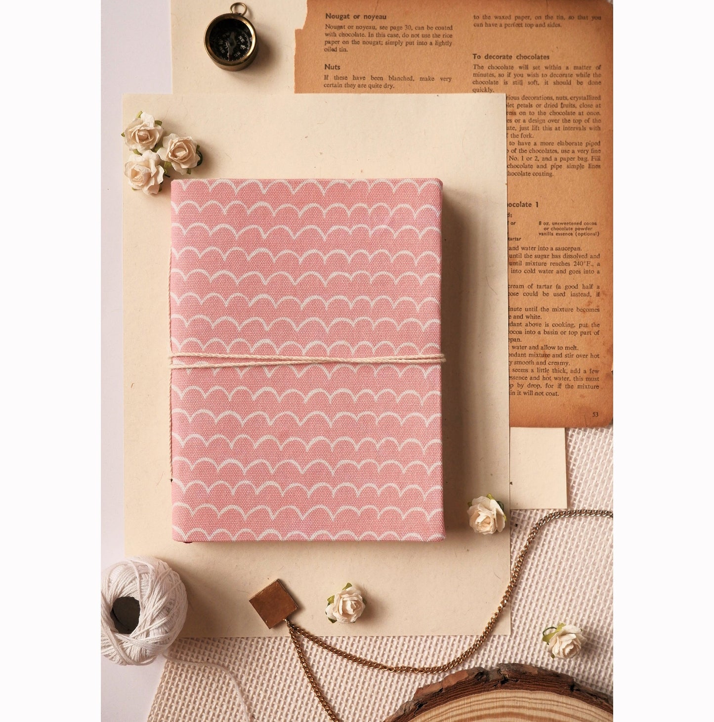 Pink Curlies Tie Up Diary