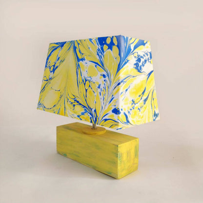 Modern Table Lamp - Marbling | Blue and Yellow