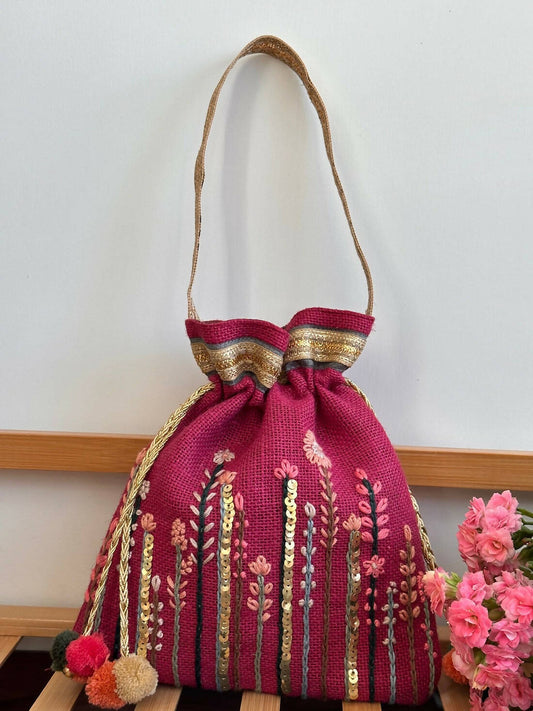 Rani Pink Country Potli Bag