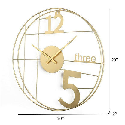 12-Three-5 Elegant Gold Wall Clock