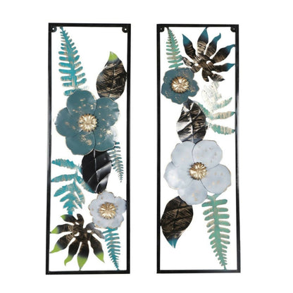 Multi-Color Maple Leaves & Flower Wall Decor Set of 2