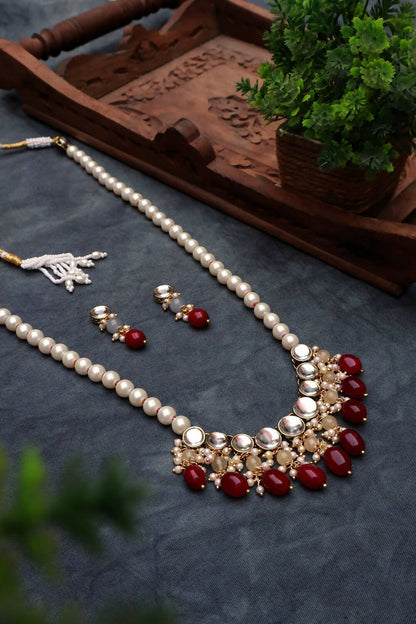 Stone and Kundan Long Necklace