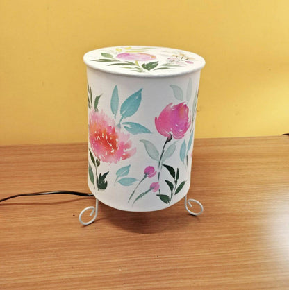 Cylinder Table Lamp - Floral 2 Lamp shade with Lid