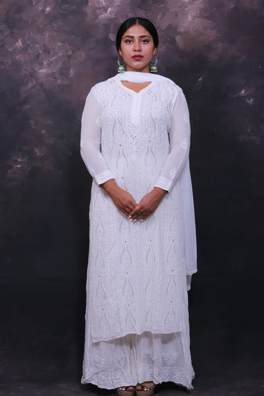 Maahru Chikankari Mukaish Garara Set