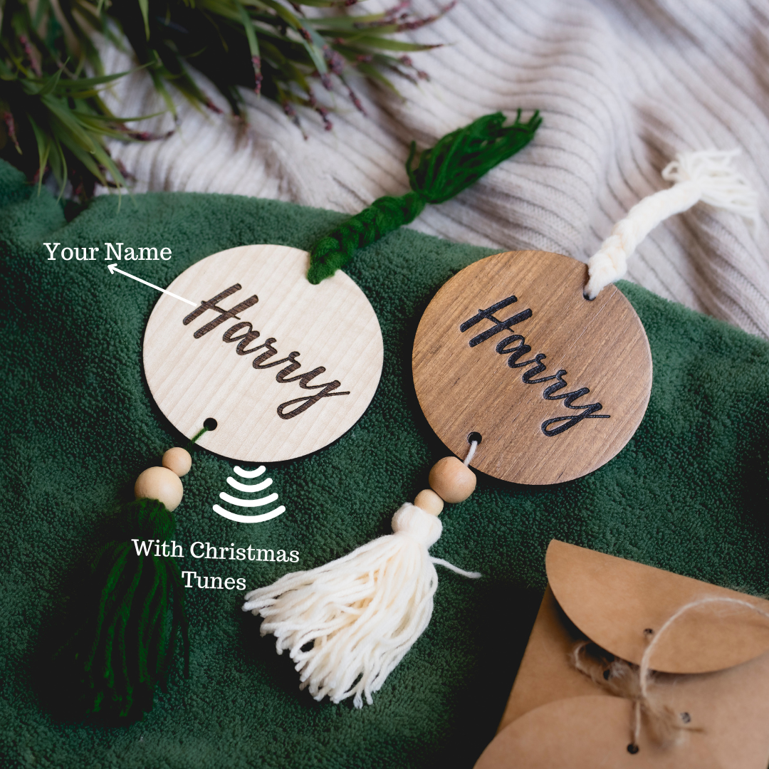 Christmas Charm With a christmas tune and personalisation - (NFC) (Set of 2)