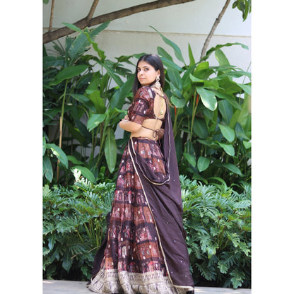 Saanjh Printed Lehenga Set