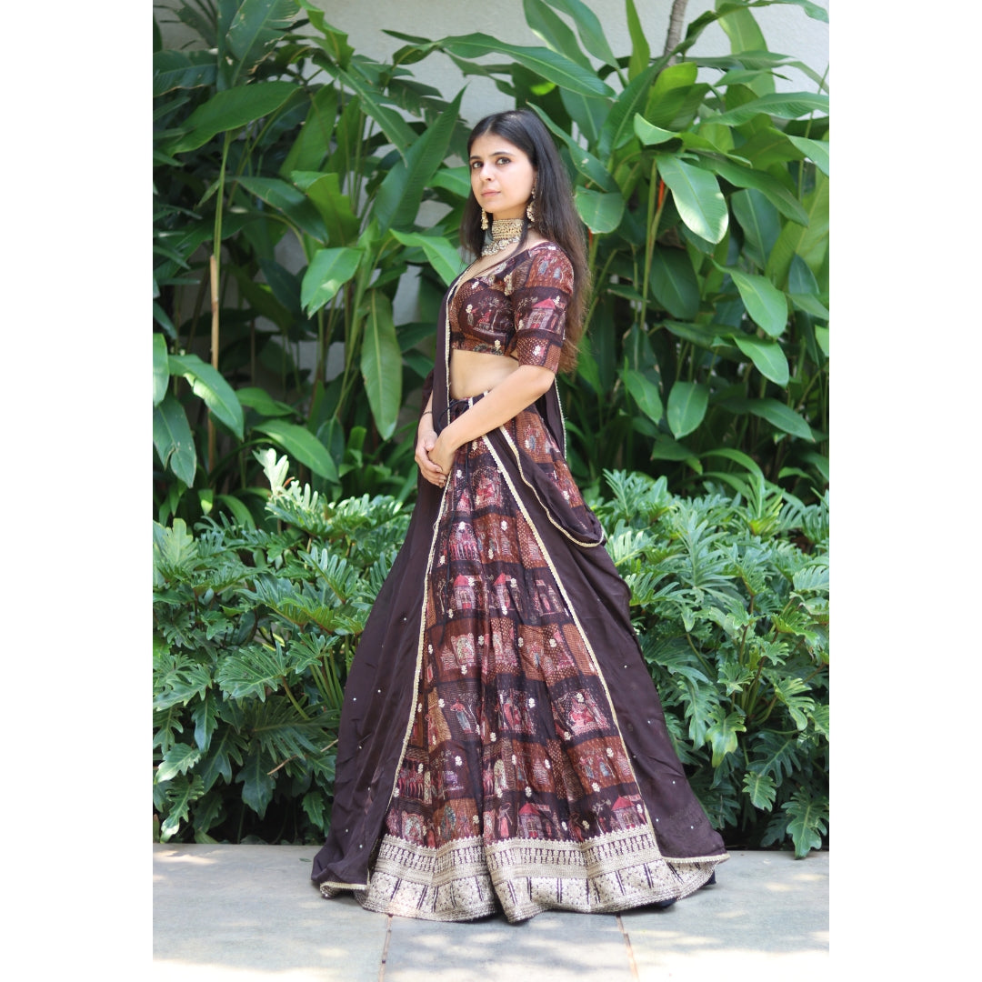 Saanjh Printed Lehenga Set