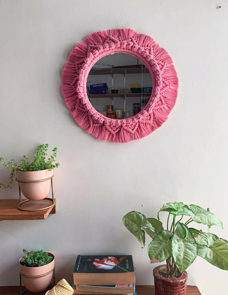 Solid Macrame Mirrors