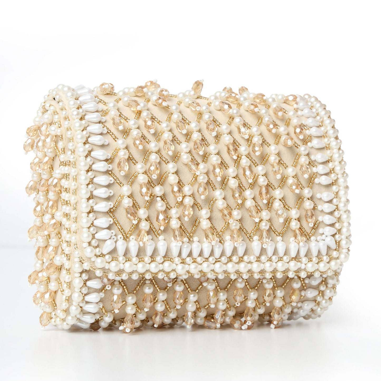 Pearlescent Golden Flap Bag: Timeless Glamour