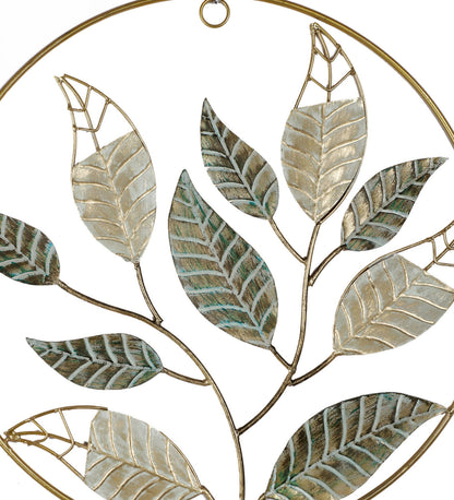 Green & Gold Mango Leaves Wall Decor Set of 3