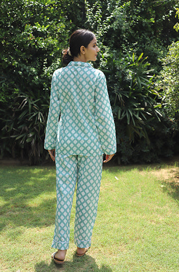 Madhubani Ikat Print Cotton Full Jammies Set