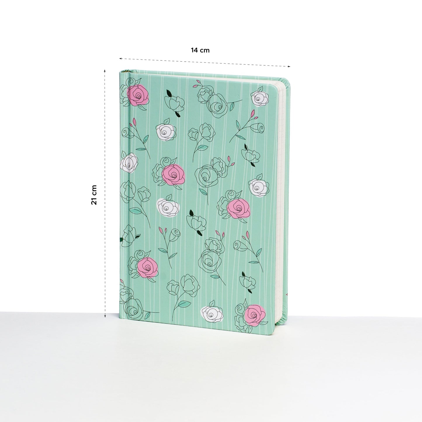 The Pastel Mint Roses - Designer Hard Cover Notebooks