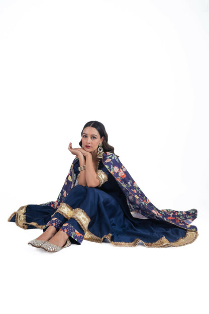 Neelam Navy Blue Anarkali Set