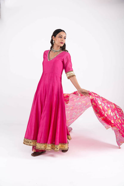 Nazreen Pink Anarkali Set