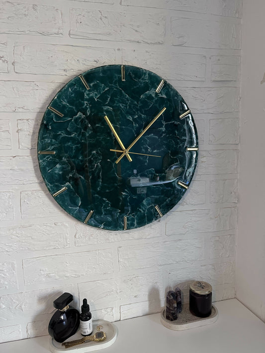 Emerald Marble Clock