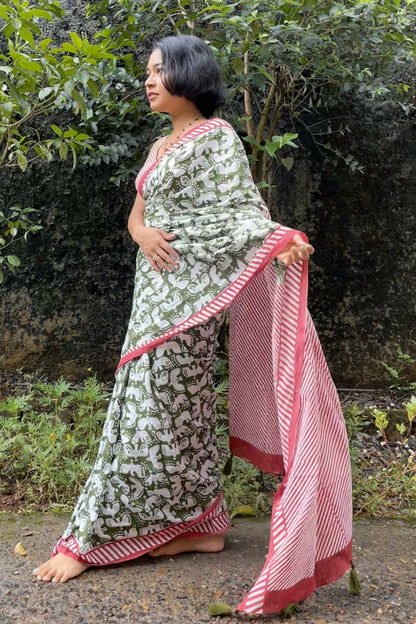 Vedi Vakdi Printed Mul Cotton Saree