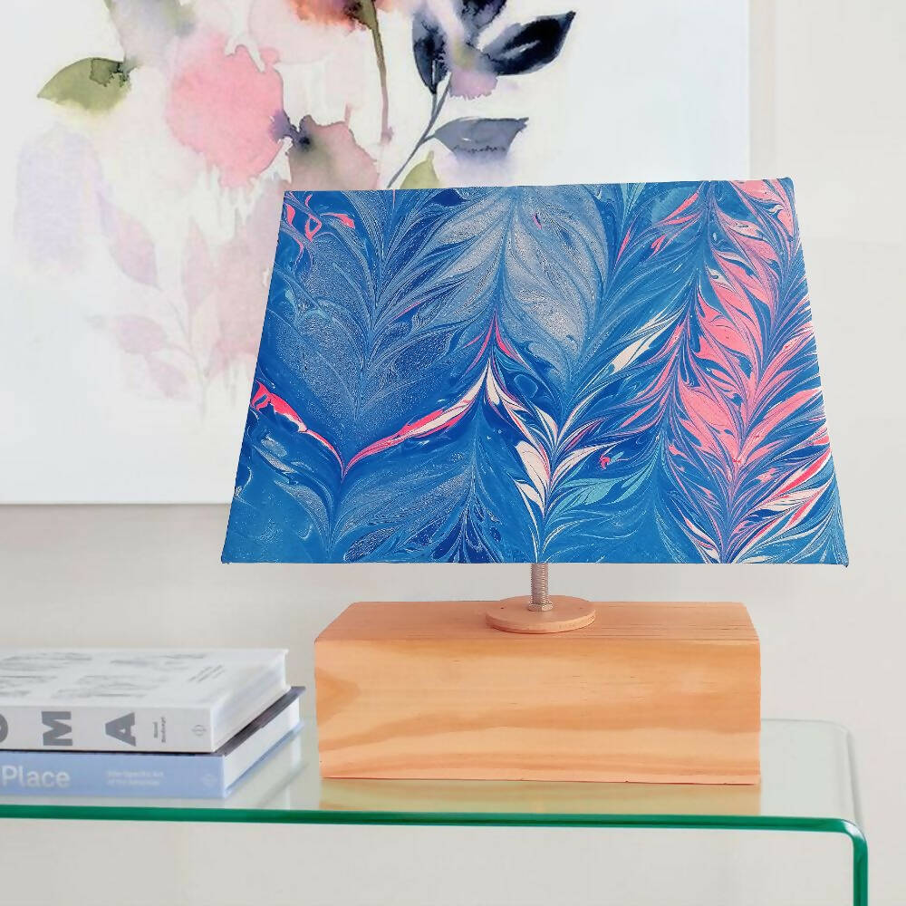 Modern Table Lamp - Marbling | Navy and Pink