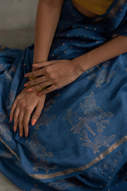 Neela Chanderi Saree