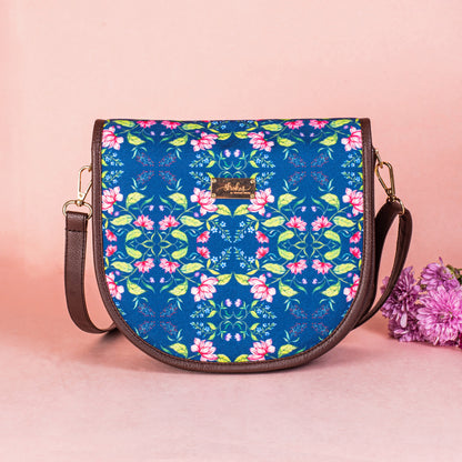 Summer Florescence Flap Sling Bag - Blue