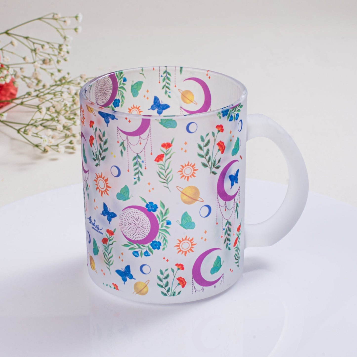 The Moon Child Frosted Glass Mug