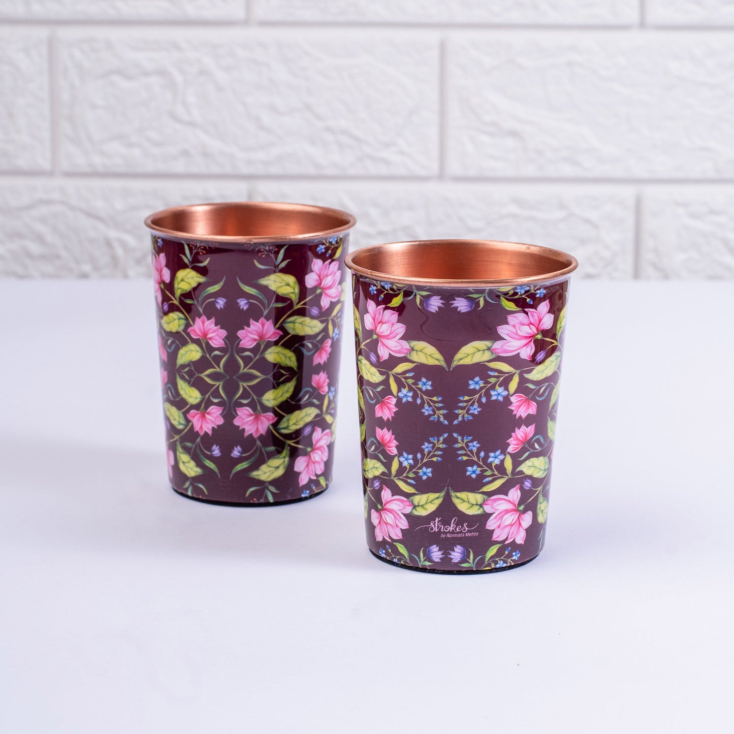 Summer Florescence Copper Tumblers (Set of 2)