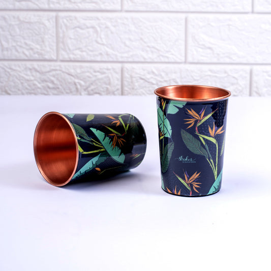 Birds of Paradise Copper Tumblers (Set of 2)