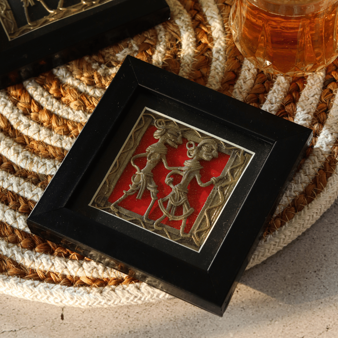 Atrangi Red Dhokra Coasters