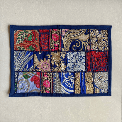 Dark Blue Patchwork Table Mats (Set Of 2)