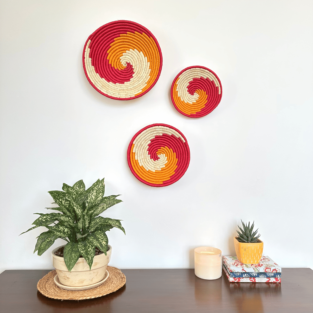 Sherbet Wave Sabai Wall Basket