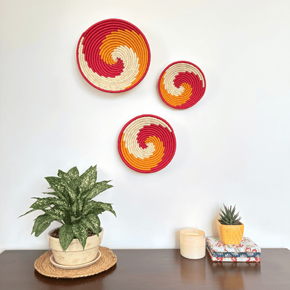Sherbet Wave Sabai Wall Basket