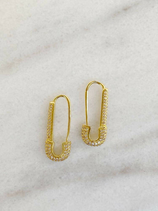 Glam Safety Pin Earrings