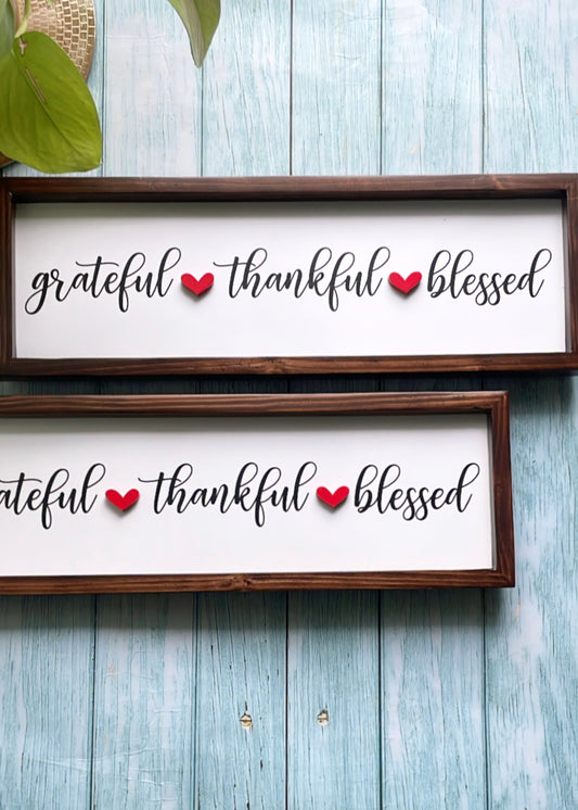 Grateful Thankful Blessed Frame