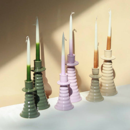 Ombre Candles and Coil Holder Set