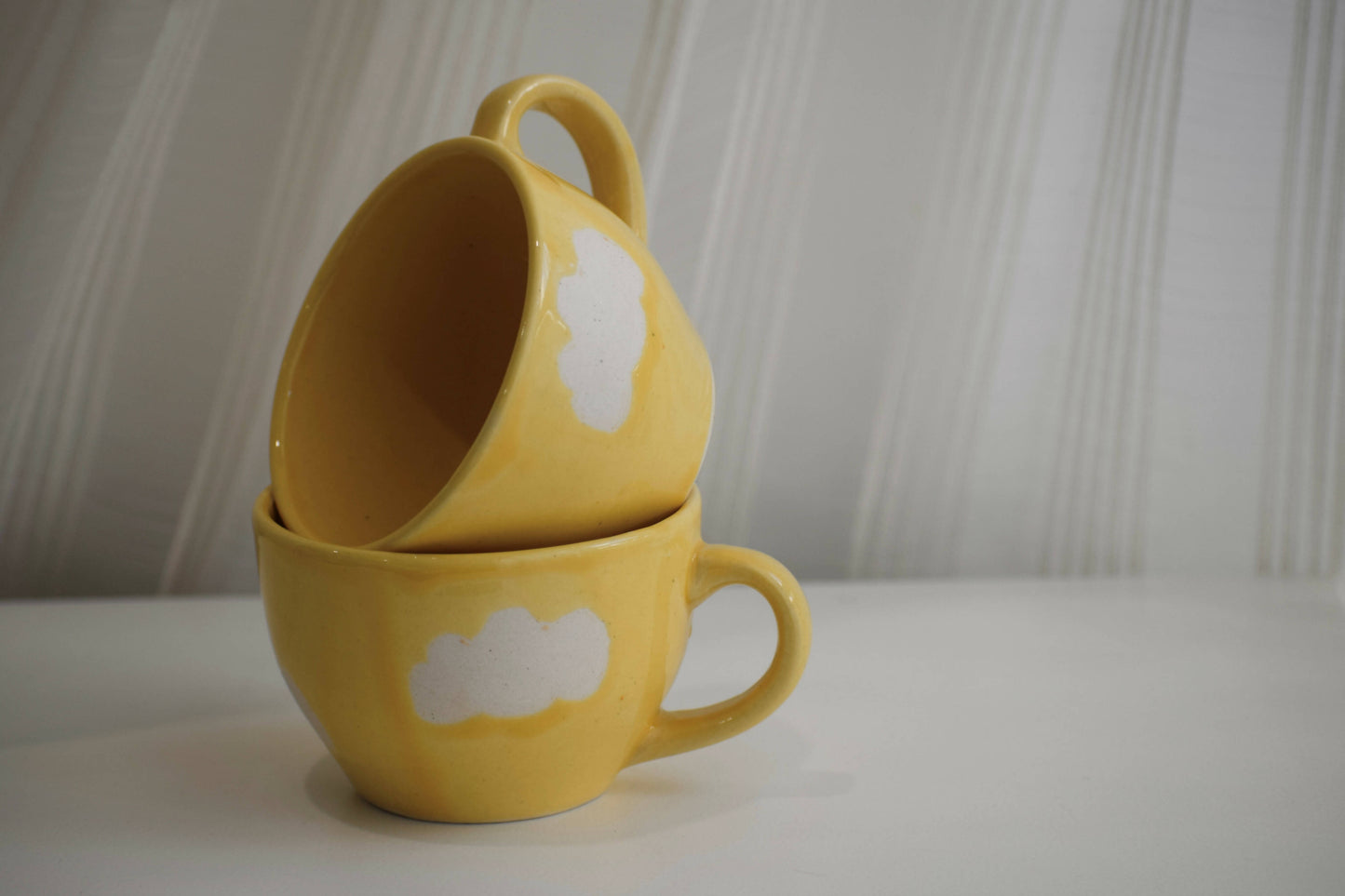 Dance with the clouds - Yellow Coffee Mug (Set of 2)
