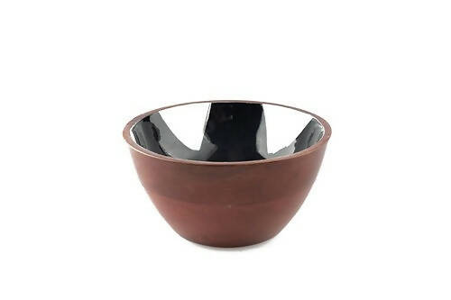 Serving Bowl Wooden Black Brush